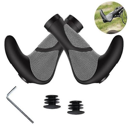 Horn Styrhåndtag Med Gel Dæmpning, Ergonomiske Styrhorn Lavet Af Skridsikkert Gummi, Cykelhåndtag Til E-cykel, Trekkingcykel, Mountainbike, Tou