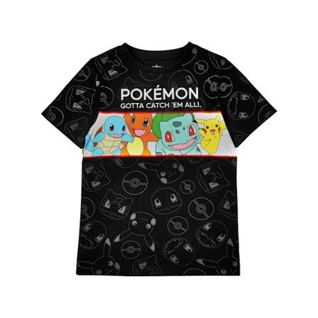 Pokemon Pojkar Karaktärer Kortärmad T-shirt 7-8 År Svart