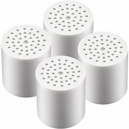 4 stk. 15-trinns erstatningspatron universelt dusjfilter med høy ytelse med VC, reduserer hardt vann (FMY)