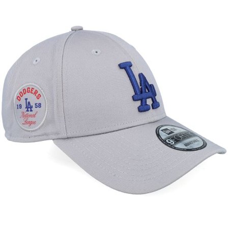 New Era - MLB Grå adjustable Keps - Los Angeles Dodgers MLB Side Patch 9FORTY Gray Dad Cap @ Hatstore
