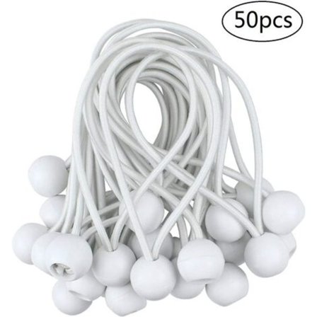 50 stk Elastiske Ball Bungee-snører, Tarp-spenner for Gazebo, Camping, Teltsnører, Gardin-forlengelsessele, 10 cm