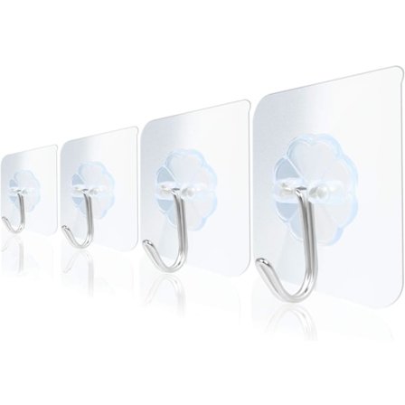 14 stk. Gennemsigtige kroge Selvklæbende selvklæbende kroge Multi-