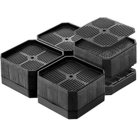 Sengben Løfter Møbel Løfter Seng Løfter Fod Løfter, Øg Højden med 4CM eller 8CM (4 Pak, Sort)