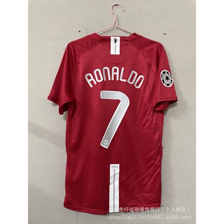 Sesong 2007-2008 Red Devil Club Ronaldo-skjorte Vintage Skjorte Fan Edition Skjorte Champions League Special Edition{YFL} S