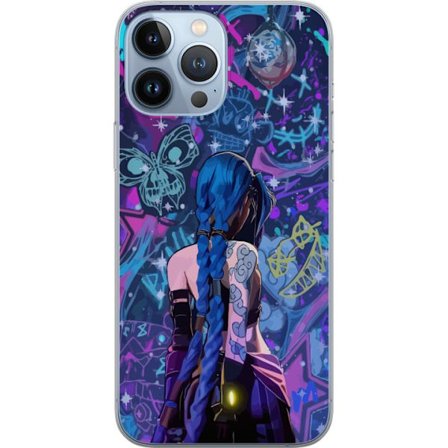 Kompatibelt Mobildeksel til Apple Apple iPhone 13 Pro Max Fargerik graffitiillustrasjon med blåhåret karakter i urbane neonstil og kreativt kaos