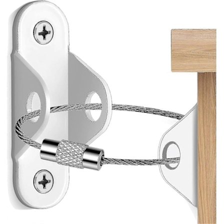 6 stk. Møbelankersæt til børnesikkerhed, møbelstropper bruges til at forhindre fald og tipbeskyttelse, kommode eller skab til væganker hvid