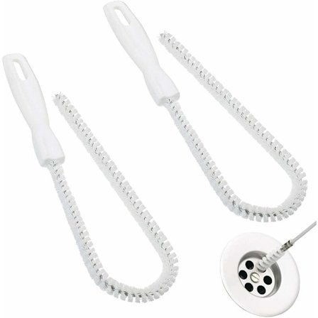 Sanitetsrengörare 2 st Sanitetsrengöringsborste Handfat Avloppsrensare Avloppsrensare Rengöringsverktyg för rengöring av handfat och toalett (45 cm) 