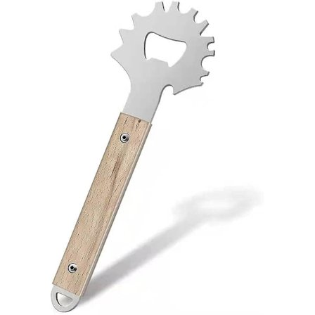 Bbq Grill Grillskraber - Rustfri stål skraber med proptrækker træhåndtag Bbq rengøringstilbehør passer til de fleste grillriste