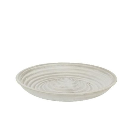 Fuglebad i keramik - L 29,8 x B 29,8 x H 4,3 cm - Grå