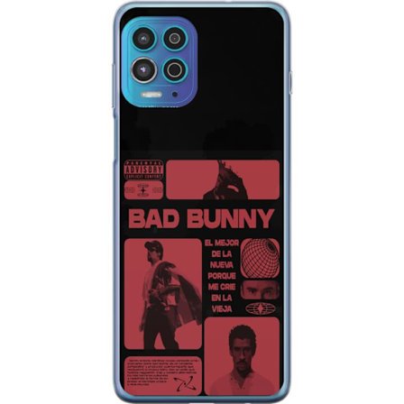 Kompatibel Mobilcover til Motorola Moto G100 Bad Bunny NFL-inspireret skjoldlogo med amerikansk fodbold og stjerner