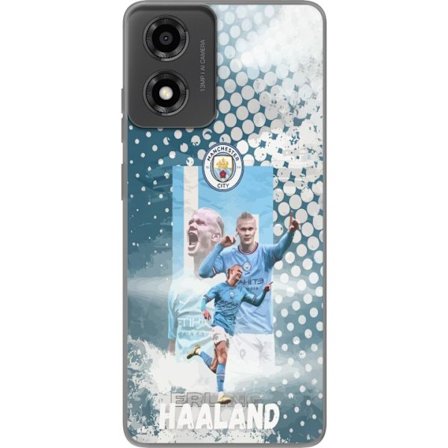 Kompatibelt Mobildeksel til Motorola Moto E14 Erling Haaland Manchester City Norge målmaskinen med 22 PL-mål brutalt avslut og unik fysikk som dominer