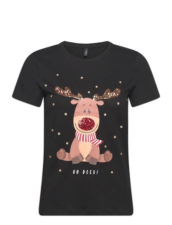 Onlyrsa Christmas S/S Top Box Jrs ONLY Black