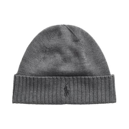 Polo Ralph Lauren, Embroidered-Logo Beanie Hat Grijs, Heren, Maat:ONE Size,stof