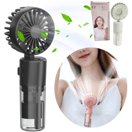 Mini Håndholdt Ventilator, Bærbar Halsventilator, USB-opladelig Rejseventilator, Mini Vandtågeventilator, Mini Sprayventilator, Lommeventilator til 