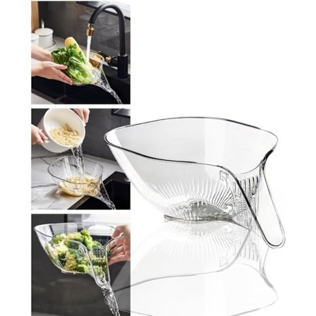 Multifunktionel afløbskurv med tud, køkkenvask si afløbskurv tragt til mad, køkkenartikler og tilbehør gadgets (gennemsigtig)