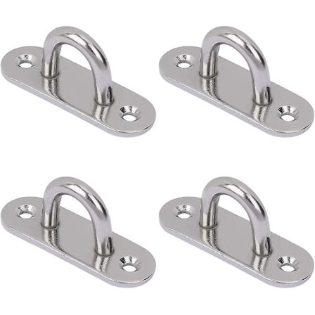 Ceiling Hook Stainless Steel 4 Pieces Wall Mount Oblong Eye Plates For Hanging Chair Hammock Yoga Swings Punching Bag Flower Pots Starlight