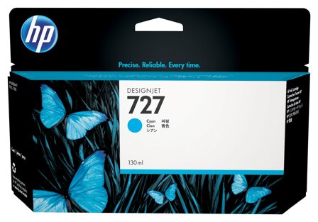 HP 727 130 ml DesignJet-bläckpatron, cyan, 887111963741