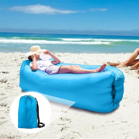 Oppustelig Luftsofa, Vandtæt Luft Sofa Luftsæk, Luft Couch, Bærbar Airlounger, Oppustelig Udendørs Sofa Til Camping, Park, Strand, Baghave