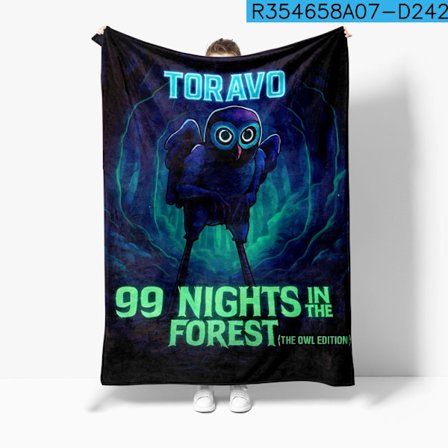 99 Nights in the Forest Flanellfilt | Mjukt Tryckt Plyschfilt | Mysig Filt för Tupplurar *Typ C*(127x153cm)