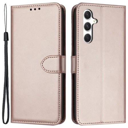 Samsung Galaxy S25 / S24 Wallet Cover with Strap - Rose Gold