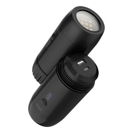 Deltaco Vattentät Powerbank med Ficklampa, 15000mAh, USB-C, USB-A
