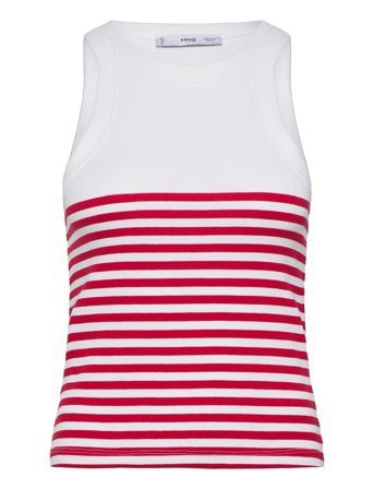 Stripe-Print Top Red Mango