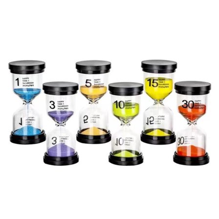 6-färgad sandtimer timglas sandglas-timer kit sandklocka timer bra present
