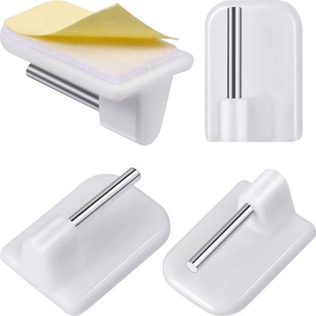 20 stk. 3M Lim Små Krog Mini Dør - Gardinstang Viskose Krog