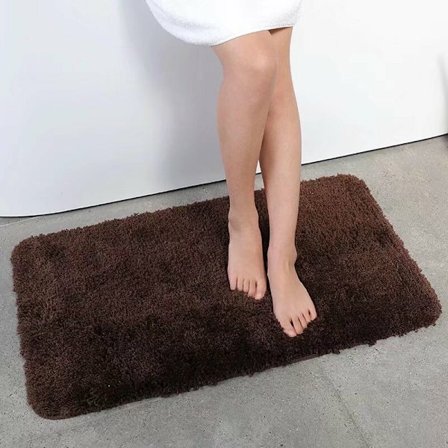 Badrum, sovrum, toalett, toalett, matta, halkfri skrapa matta, brun 50x80cm