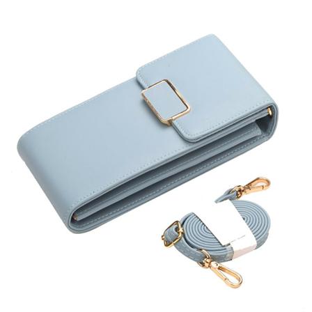 Enfärgad Pu Crossbody Kvinna Mini Sling Plånbok Myntväska Kort