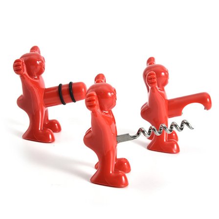 3-delad flasköppnare Man, röd man flasköppnare vinflaska Sto