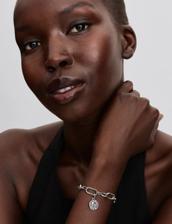 Pandora Skull Sterling Silver Medallion With Clear Cubic Zirconia - Silver - ONE SIZE