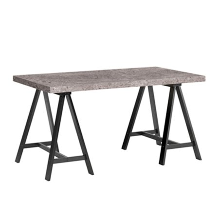 Sementtiviimeistelty työpöytä, metallirunko, 140x75x74 cm