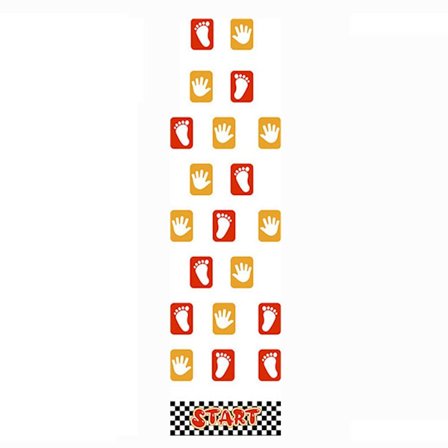 Hopscotch Game Floor Stickers Händer och fötter Print