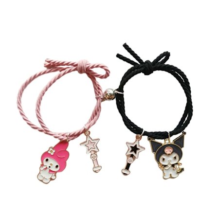 1 Par Sanrio Tillbehör Armband Kuromi Melody Magnetic Rubbe