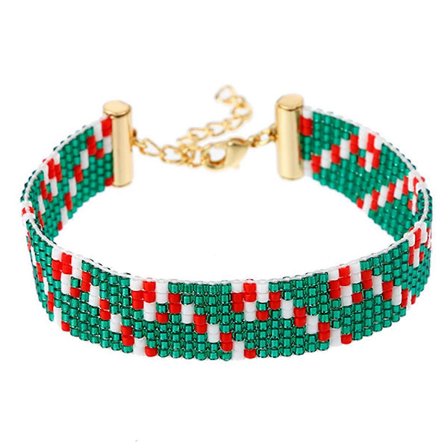 Färgglada jularmband med pärlor, justerbara armband julklappar till henne flickvän syster, festliga partygåvor