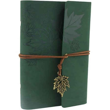 Vintage Läder Anteckningsbok Återfyllningsbar Resedagbok Dagbok Liten Anteckningsbok Retro Skissbok Blank/Olinjerad Gula Sidor att Skriva i Jul 