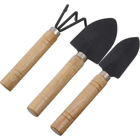 Mini Haveredskabssæt 3 Dele Havehåndværktøj Skovl Rive Spade til Små Blomsterplanter