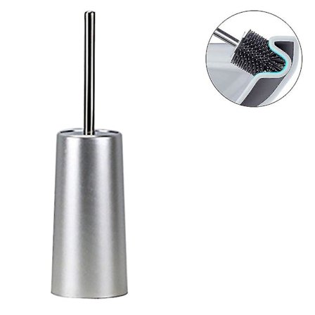 Toiletbørste + holder, toiletbørsteholder i rustfrit stål