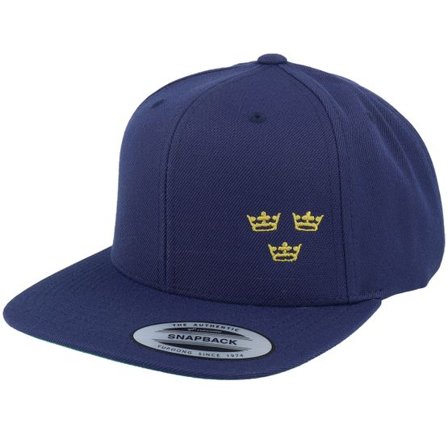 Iconic - Blå snapback Keps - Tre Kronor Side Panel Navy Snapback @ Hatstore