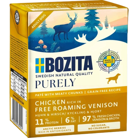 Bozita Hund - Purely Paté Hjortekjøtt 370 g - Hund - Hundefôr & hundemat - Våtfôr & våtmat - ZOO.no