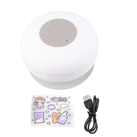 Bluetooth Suihkukaiutin Vedenkestävä Iskunkestävä Kannettava Mini Langaton Kaiutin Imu Kupilla Kylpyhuoneeseen Valkoinen Ilmaiset Tarrat