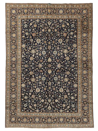 Keshan Fine Matta Orientalisk Svart/Brun Stor (Ull, Persien)