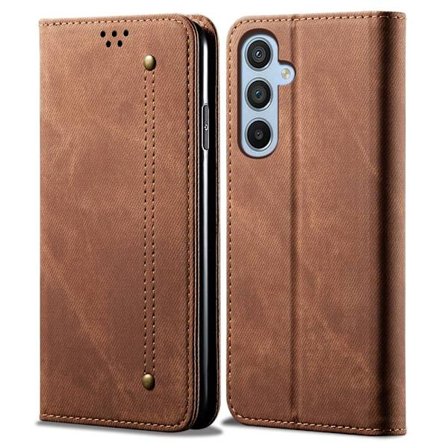 Jeans Samsung Galaxy A36 flip case - Kahvi