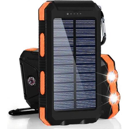 2025 Solar Power Bank Oplader, 20000mah Bærbar Solar Batteri Oplader med LED Lommelygte, Kompas, Udendørs Solar Telefon Oplader til Mobiltelefoner, Ta