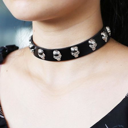 Punk Skull Läderhalsband Street Rock Halsband Halsband