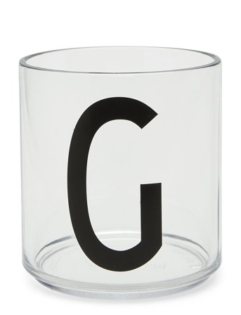 Design Letters Kids Personal Drinking Glass A-Z - White - Ø7CM