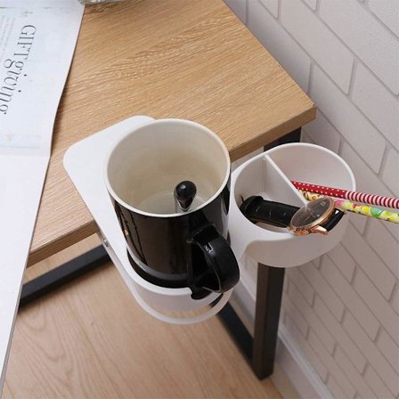 Klips-på Kopholder til Hjem, Kontor, Bord, Kontorstole - Hvid