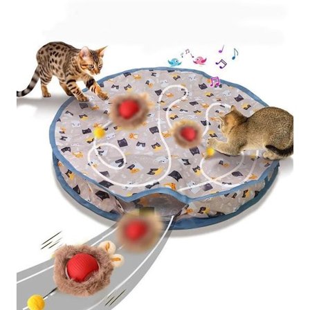 Interaktive kattelegetøj med kvidrende lyd, rullende bold og gemmelegsspil til legesyge katte