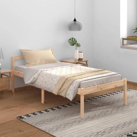 Vidaxl Sängram Massiv Furu 100x200 Cm Brun
